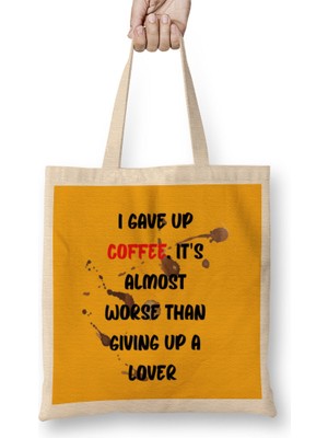 Humuts Funny Coffee Drinks Art Lover Gift Quote Vintage Retro Bez Çanta Uzun Saplı