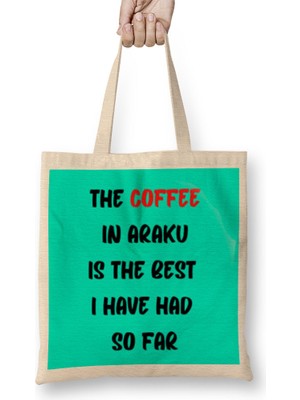Humuts Funny Coffee Drinks Art Lover Gift Quote - Vintage Retro Rainbow Style Bez Çanta Uzun Saplı