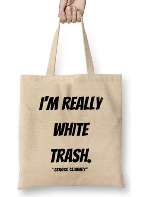 Humuts George Clooney Quotes Gift- Vintage Retro Rainbow Style Bez Çanta Uzun Saplı