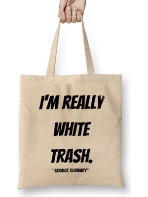 George Clooney Quotes Gift- Vintage Retro Rainbow Style Bez Çanta Uzun Saplı