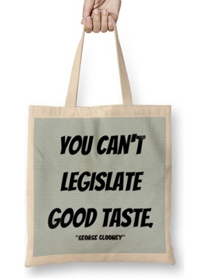 Humuts George Clooney Quotes Gift- Vintage Retro Rainbow Style Bez Çanta Uzun Saplı