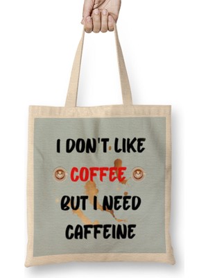 Funny Coffee Drinks Art Lover Gift Quote - Vintage Retro Rainbow Style Bez Çanta Uzun Saplı