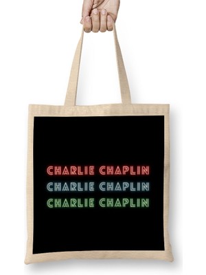 Humuts Charlie Chaplin Quotes Art Gift - Vintage Retro Style Bez Çanta Uzun Saplı
