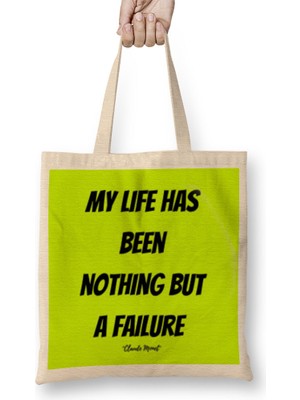 Claude Monet Quotes Gifts - Vintage Retro Rainbow Style Bez Çanta Uzun Saplı