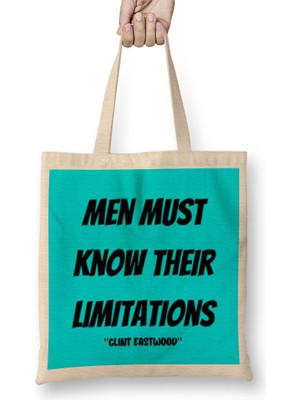 Humuts Clint Eastwood Quotes Gift - Vintage Retro Rainbow Style Bez Çanta Uzun Saplı