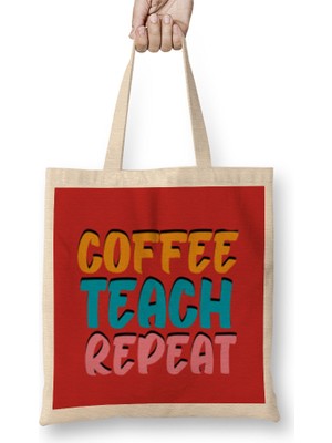 Humuts Funny Coffee Drinks Art Lover Gift Quote Vintage Retro Rainbow Style Bez Çanta Uzun Saplı