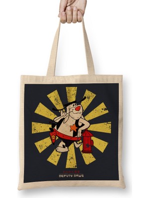 Humuts Deputy Dawg Retro Japanese Bez Çanta Uzun Saplı