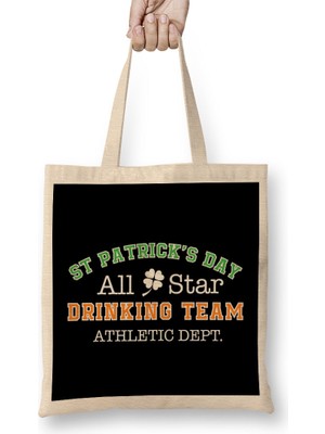 St Patrick S Day Drinking Team Bez Çanta Uzun Saplı