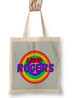 Humuts Mr Fred Rogers Quotes - Vintage Retro Style Art Bez Çanta Uzun Saplı