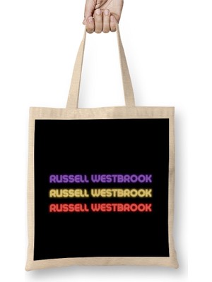 Russell Westbrook - Basketball Gifts Vintage Retro Rainbow Quotes For Boys And Dad Bez Çanta Uzun Saplı