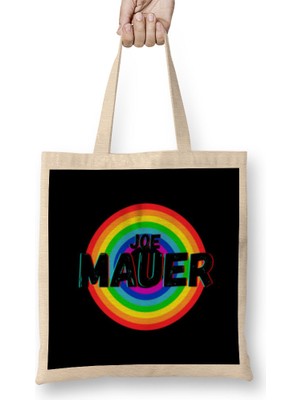 Humuts Joe Mauer - Baseball Gifts Vintage Retro Rainbow For Boys And Dad Bez Çanta Uzun Saplı