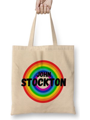 John Stockton- Basketball Gifts Vintage Retro Rainbow Quotes For Boys And Ddad Bez Çanta Uzun Saplı