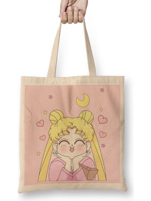 Humuts Sailor Moon Heart Bez Çanta Uzun Saplı
