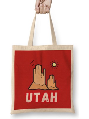 Humuts Utah Vintage Gift Bez Çanta Uzun Saplı