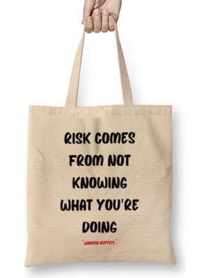 Warren Buffett Quotes - Entrepreneurs Motivation Inspiration Success Work Gifts Bez Çanta Uzun Saplı
