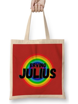 Julius Erving - Basketball Gifts Vintage Retro Rainbow Quotes For Boys And Ddad Bez Çanta Uzun Saplı