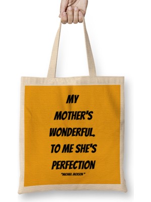 Humuts Michael Jackson Quotes Art Gift - Vintage Retro Style Bez Çanta Uzun Saplı