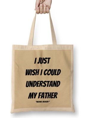 Humuts Michael Jackson Quotes Art Gift Vintage Retro Style Bez Çanta Uzun Saplı