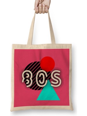 80S Style Horror Movies - Vintage Retro   Style Art- Tv Kid Movies Bez Çanta Uzun Saplı