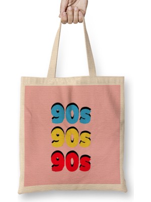 Humuts 90S Style Horror Movies    - Vintage Retro Style Art- Tv Kid Movies Bez Çanta Uzun Saplı