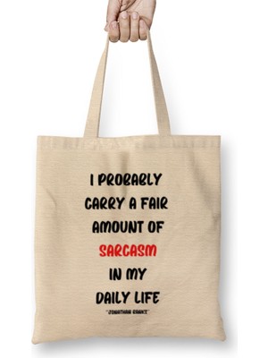 Sarcasm Funny Sayings Quote Lover Gift For Women And Men - Vintage Retro Rainbow Style Bez Çanta Uzun Saplı