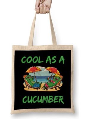 Cool As A Cucumber Beach Vacation Relaxation Bez Çanta Uzun Saplı