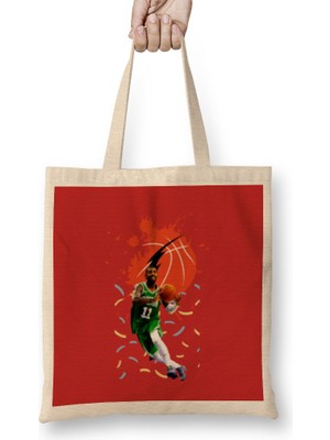 Kyrie Irving Vintage Art -Legend Basketball Gift Vintage Retro Style Bez Çanta Uzun Saplı
