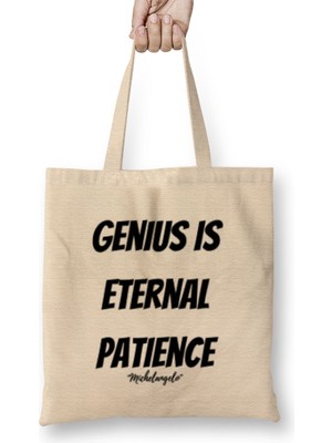 Humuts Michelangelo Quotes Gift - Vintage Retro Rainbow Style Bez Çanta Uzun Saplı