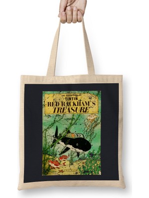 Humuts The Adventures Of Tintin Red Rackham's Treausre Vintage Style Cover Bez Çanta Uzun Saplı