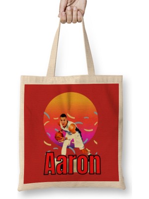 Aaron Gordon Vintage Art - Legend Basketball Gift Bez Çanta Uzun Saplı