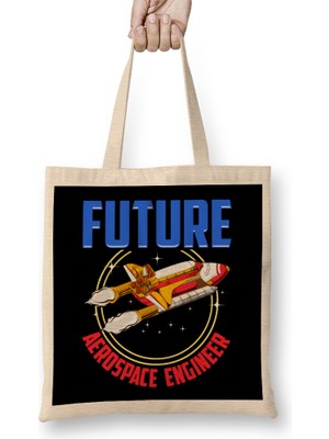 Humuts Future Aerospace Engineer Spaceship Launch Bez Çanta Uzun Saplı