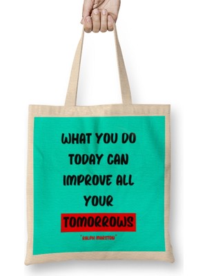 Humuts Motivational Quotes Sayings Words Gifts - Entrepreneurs Inspiration Success Work Typography Gifts Bez Çanta Uzun Saplı