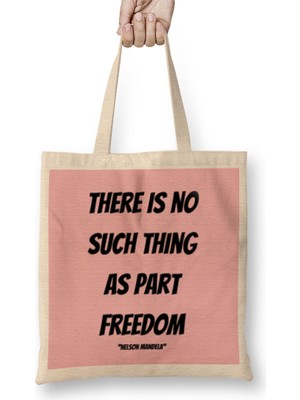 Nelson Mandela Quotes Art Gift - Vintage Retro Style Bez Çanta Uzun Saplı