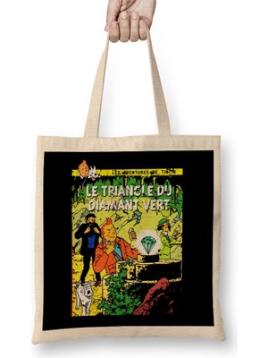 The Adventures Of Tintin L'etoile Mysterieuse Vintage Style Cover Bez Çanta Uzun Saplı