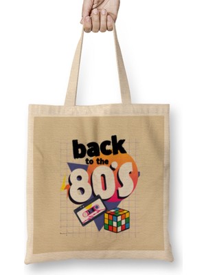 Humuts 80S   Style Horror Movies - Vintage     Retro Style Art- Tv Kid Movies Bez Çanta Uzun Saplı