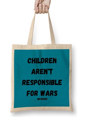 Mr Fred Rogers Quotes - Vintage Retro Style Art Bez Çanta Uzun Saplı