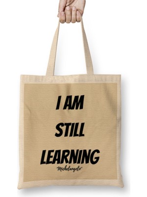 Humuts Michael Jackson Quotes Art Gift - Vintage Retro Style Bez Çanta Uzun Saplı