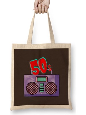 Humuts 50S Vintage Retro Design Slogan Style Art- Tv Kid Movies Bez Çanta Uzun Saplı