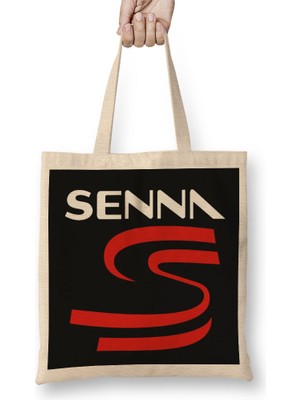 Humuts Ayrton Senna Logo Bez Çanta Uzun Saplı
