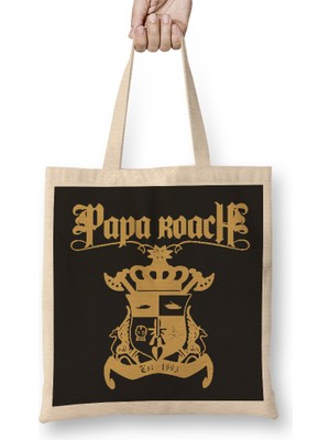 Humuts Papa Roach Logo Bez Çanta Uzun Saplı