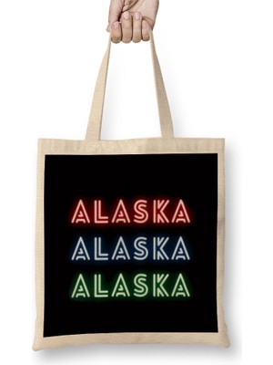 Humuts Alaska - Vintage Retro Rainbow Style Bez Çanta Uzun Saplı