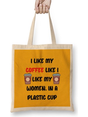 Humuts Cat Funny Coffee Drinks Art Lover Gift Quote - Vintage Retro Rainbow Style Bez Çanta Uzun Saplı