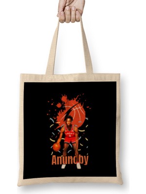 Humuts Og Anunoby Vintage Art - Legend Basketball Gift Bez Çanta Uzun Saplı