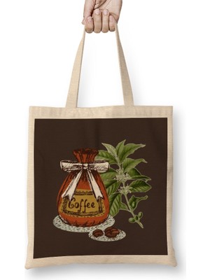 Funny Coffee Drinks Art Lover Gift Quote - Vintage Retro Rainbow Style Bez Çanta Uzun Saplı