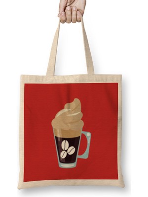 Humuts Funny Coffee Drinks Art Lover Gift Quote - Vintage Retro Rainbow Style Bez Çanta Uzun Saplı