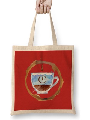 Humuts Funny Coffee Drin Ks Art Lover Gift Quote - Vintage Retro Rainbow Style Bez Çanta Uzun Saplı