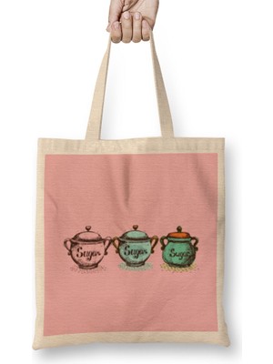 Humuts Funny Coffee Drinks Art Lover Gift Quote - Vintage Retro Rainbow Style Bez Çanta Uzun Saplı
