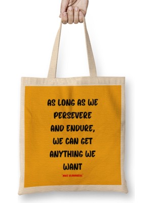 Humuts Michelangelo Quotes Gift - Vintage Retro Rainbow Style Bez Çanta Uzun Saplı