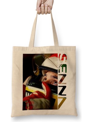 Ayrton Senna 02 Bez Çanta Uzun Saplı