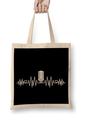 Podcast Heartbeat Podcaster Host Heart Beat Bez Çanta Uzun Saplı